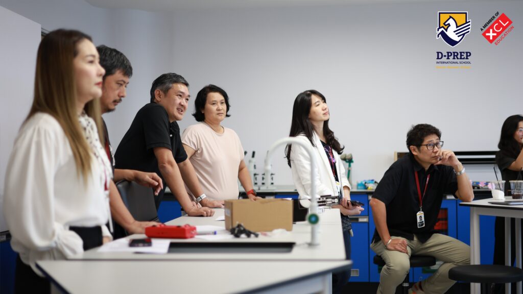 Parents in the Science Lab at D-PREP Secondary Campus